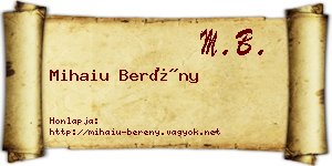 Mihaiu Berény névjegykártya